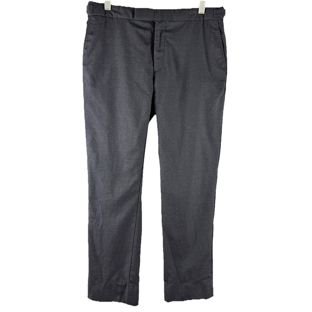 Ralph Lauren Black Label Trouser Mens 33x30 Dark Grey Wool Tailored Waist Strap